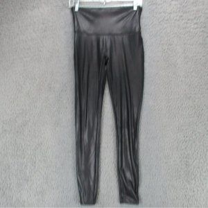 Spanx Pants Womens Large Black Stretch Mid Rise Pull On Leggings